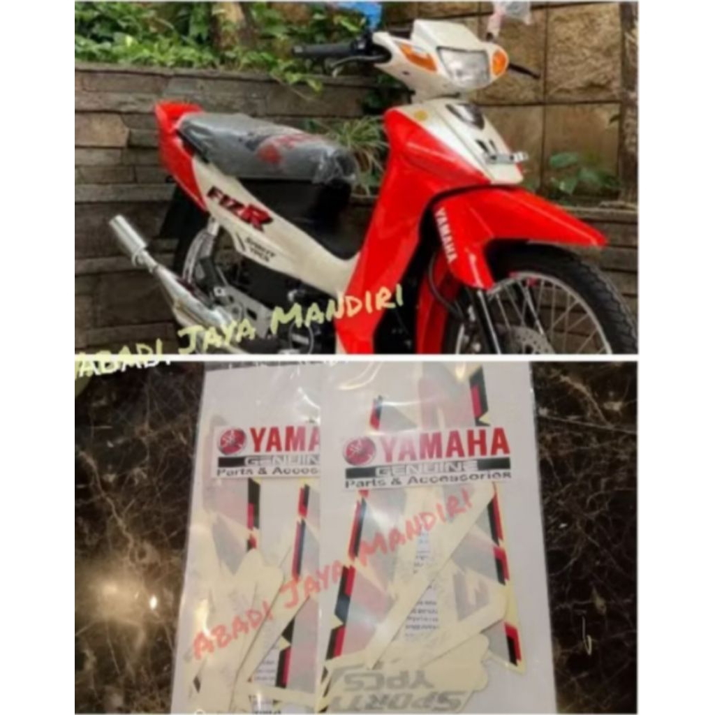 Striping Lis Stiker Yamaha Fizr F1Zr  Merah Putih Asli Yamaha Original Full set