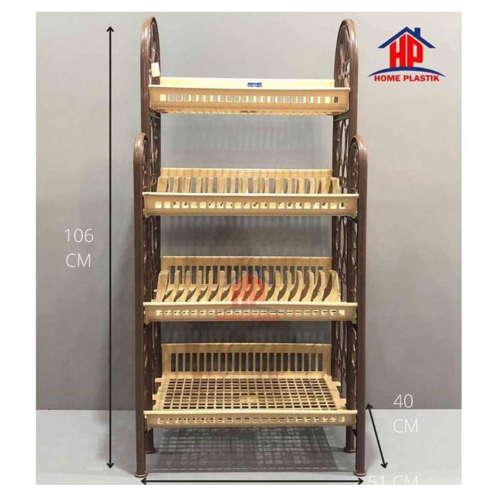 LUCKY STAR  Rak Piring Mastro Susun 3&4 Rak Piring Serbaguna Plastik / Rak Plastik 3&4 Tingkat