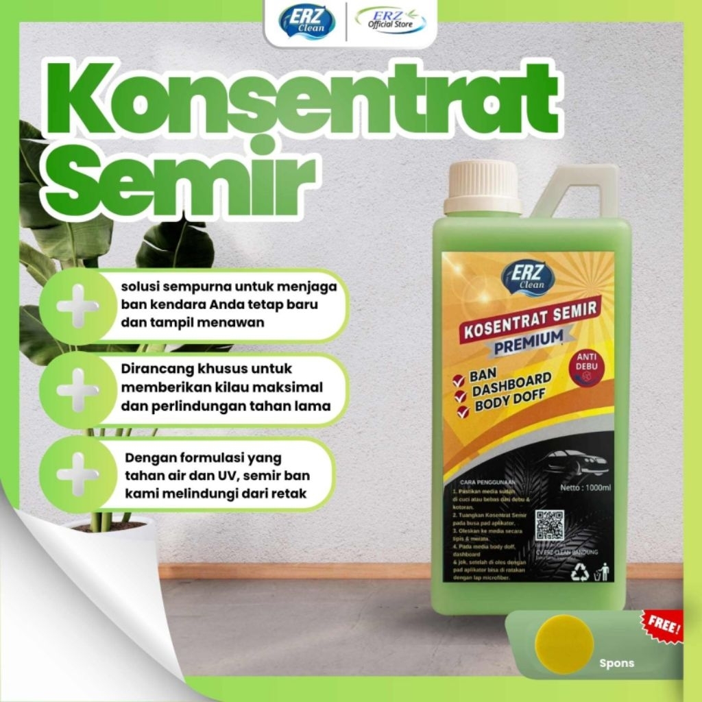 ERZ SEMIR BAN / PENGKILAP Body Kasar 1 Liter - Semir Ban motor - Semir Dashboard - Semir trim - Semi