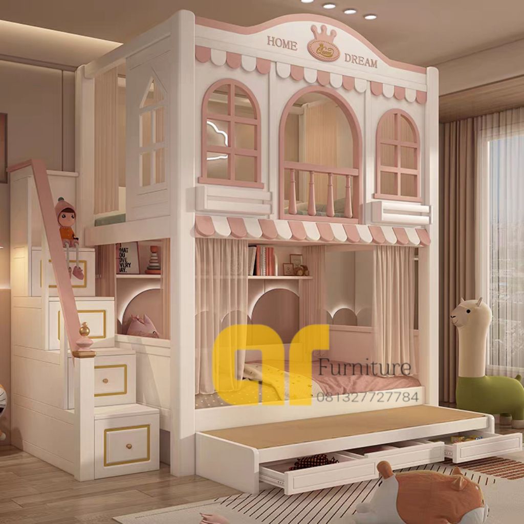Ranjang anak/Tempat tidur anak tingkat/Dipan tingkat perosotan