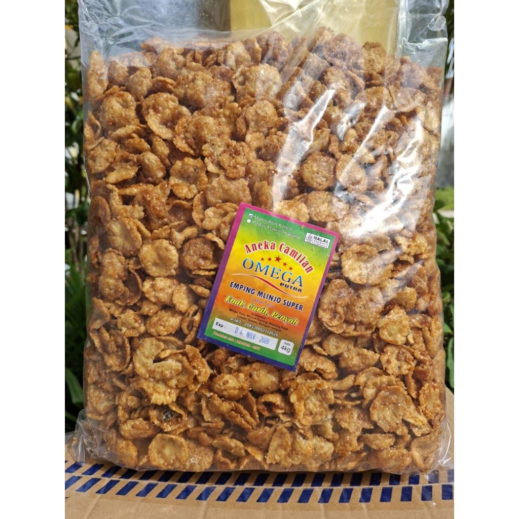 Cemilan emping melinjo manis / emping belinjo pedas manis daun jeruk