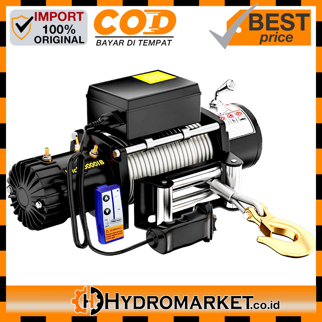 20000lbs Electric Winch Heavy-duty DC 12v/24v Manual + Remote / Winch Derek Truk Berat, Mobil Towing