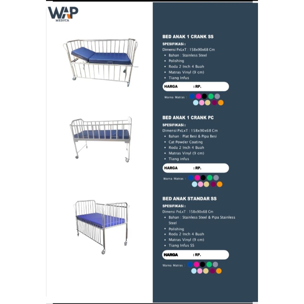 Tempat tidur pasien anak/Bad pasien anak stainless