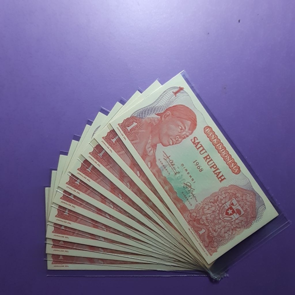 uang kuno 1 rupiah sudirman 1968