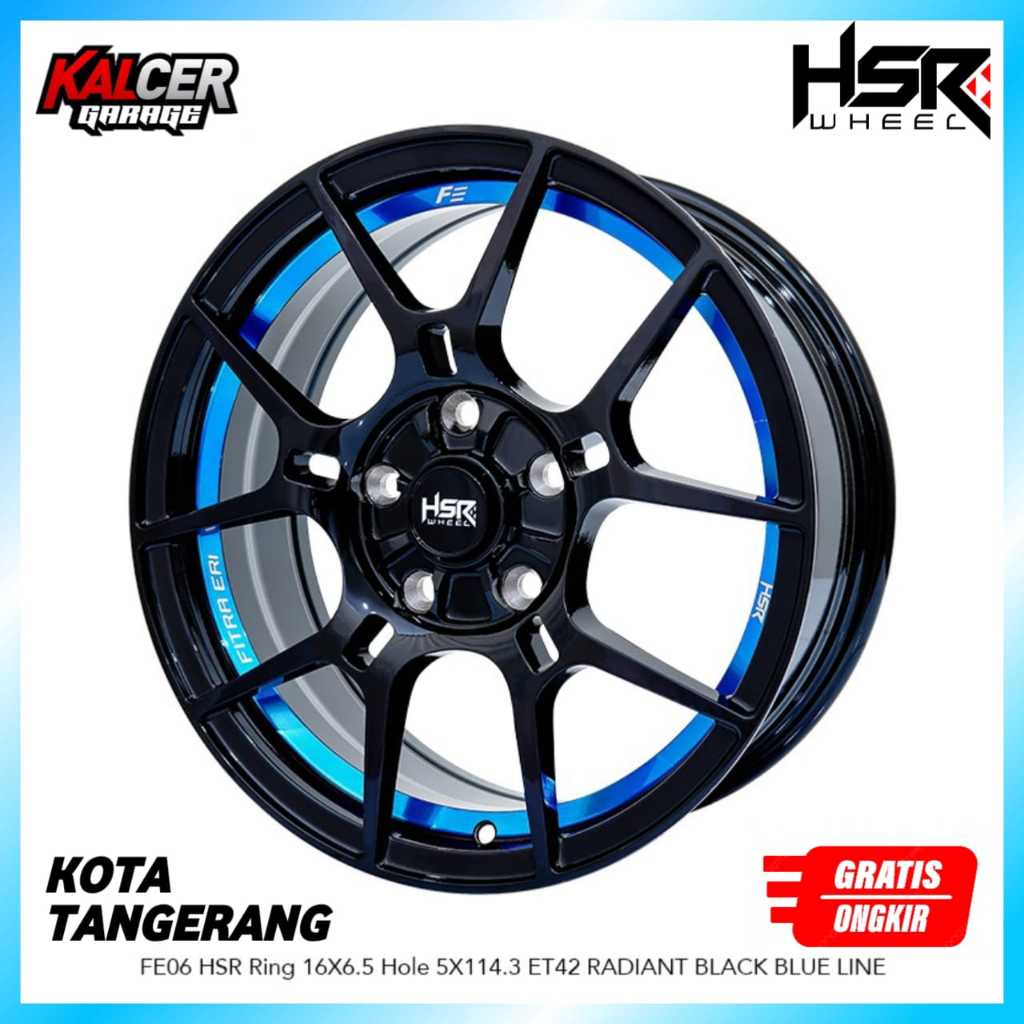 VELG MOBIL NEW DESAIN R16 HSR FE 06 PCD 4X100-114,3 TERSEDIA PCD 5X100-114,3  HSR-KALCER GARAGE