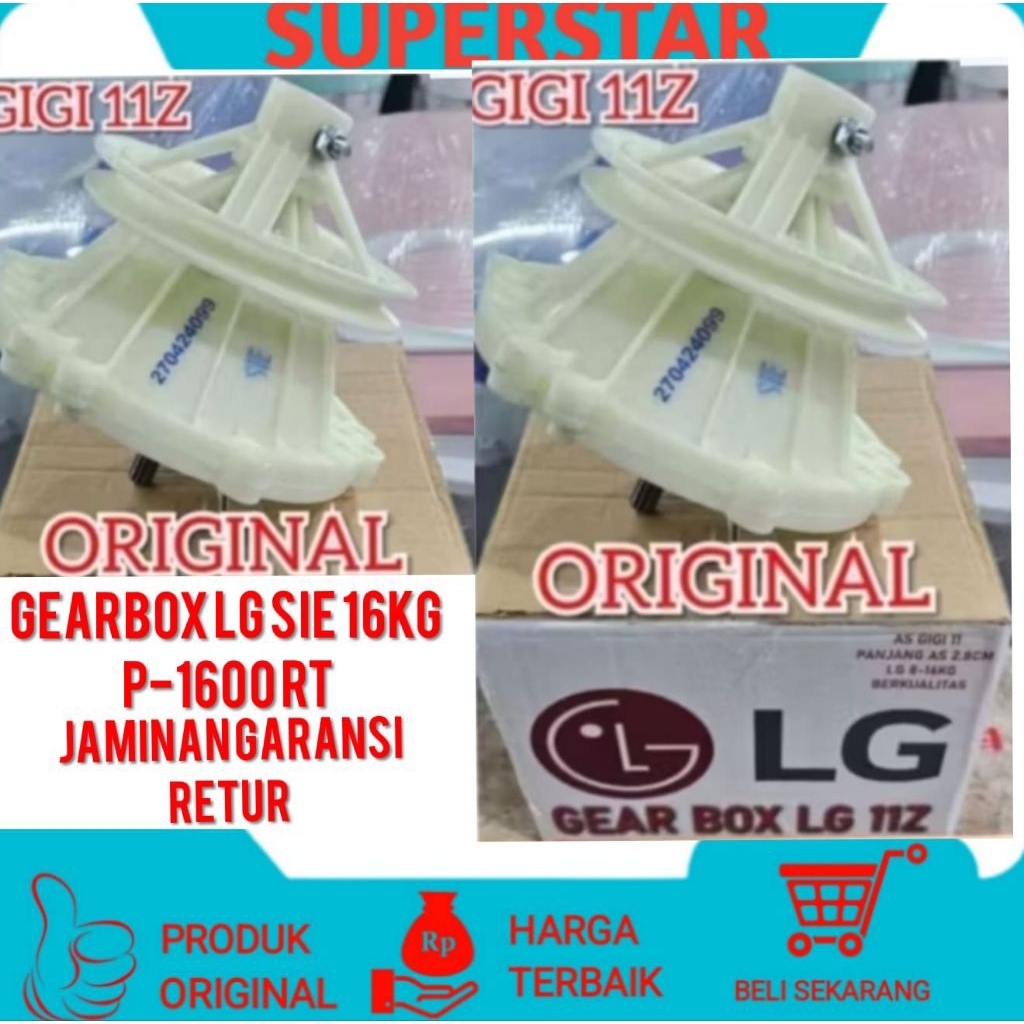 gearbox lg 16kg/p-1600RT dua tabung girbox lg p 1600rt  16kg