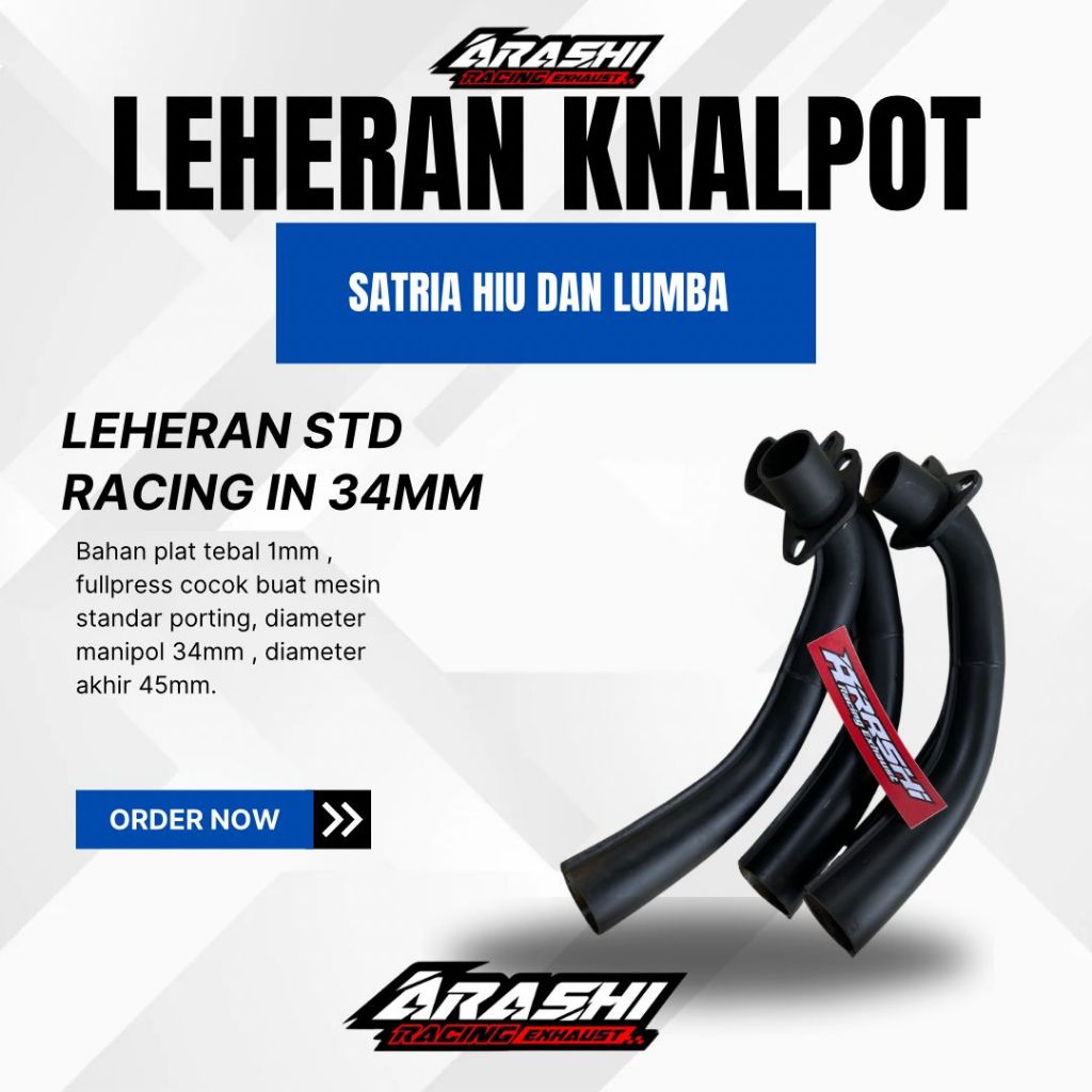 Header Leheran Knalpot Motor Satria 2 Tak Leher HIU DAN LUMBA PNP BAHAN TEBAL