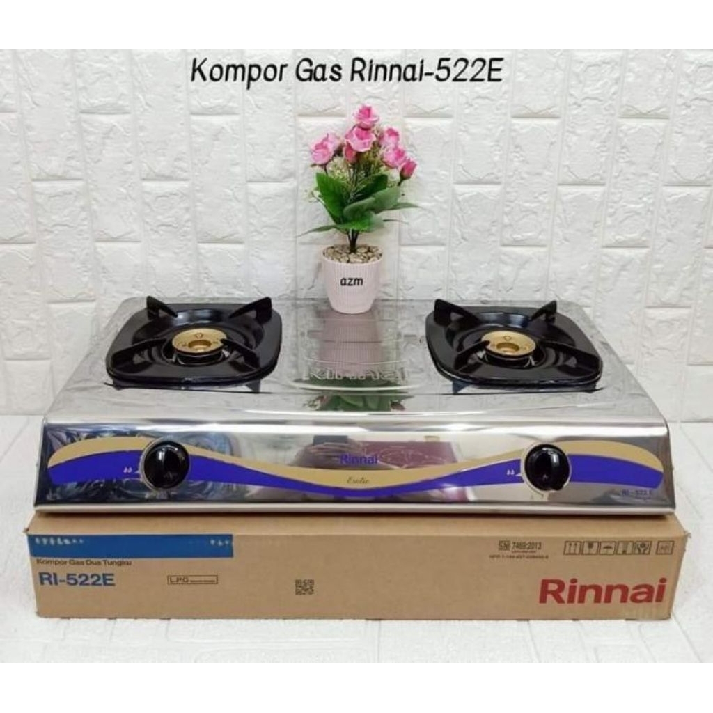 KOMPOR RINNAI 2 TUNGKU STAINLESS RI-522E