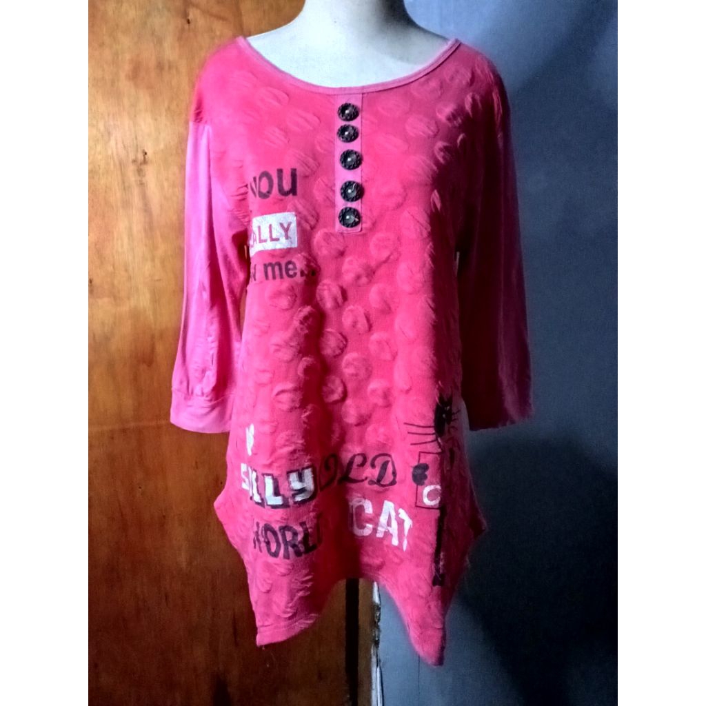 Baju wanita / Blouse wanita lengan panjang warna pink