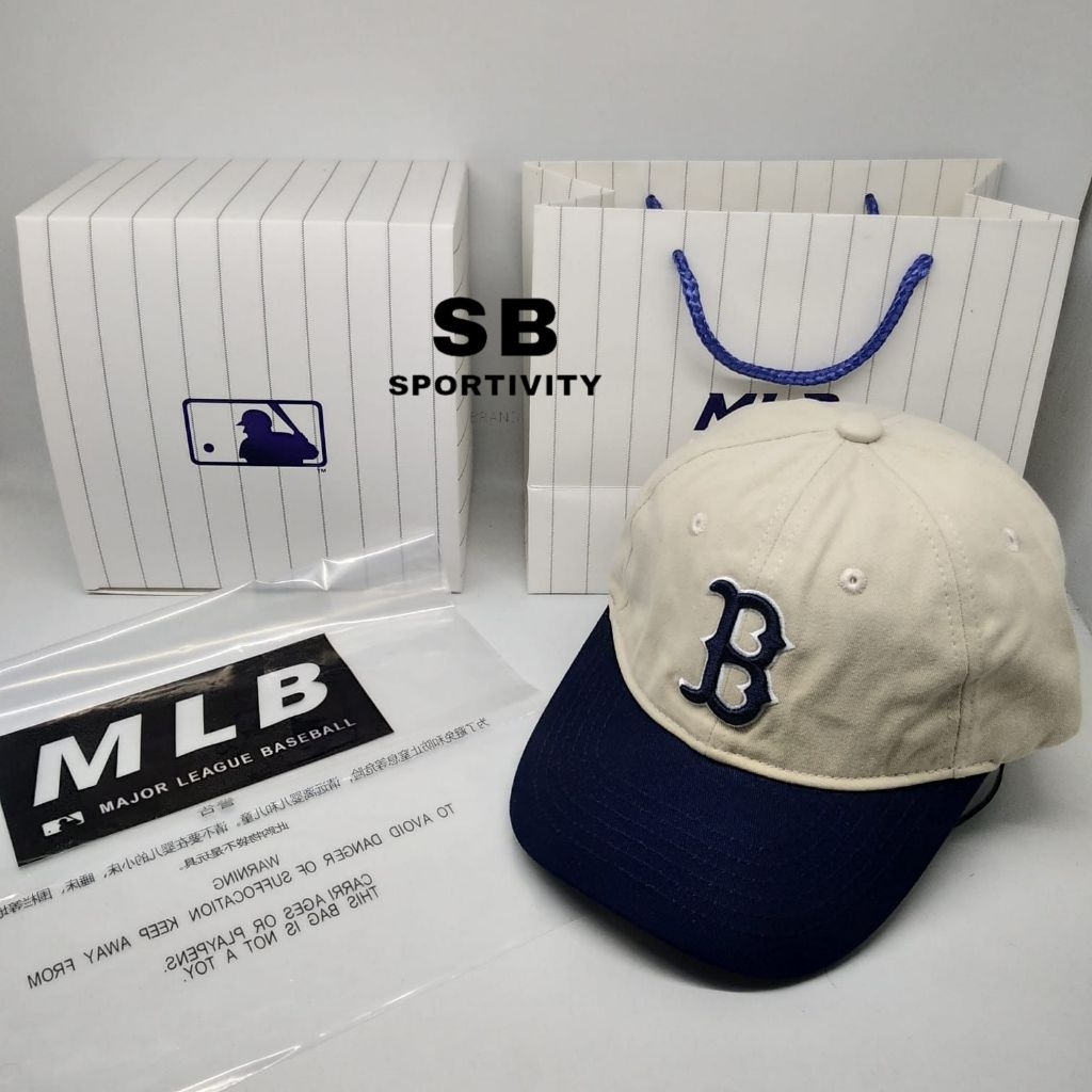 C-084 Topi MLB Boston Cream Visor Navy