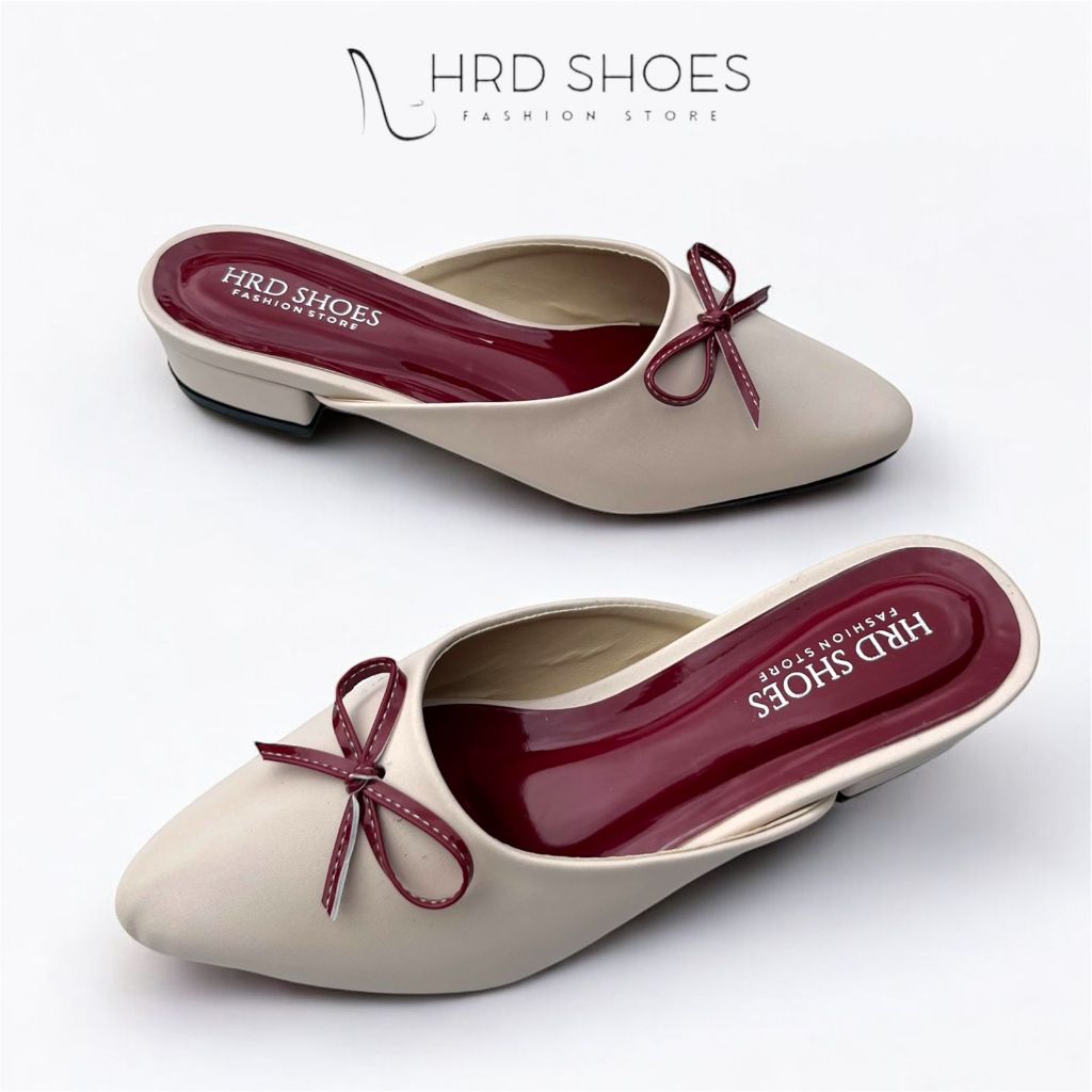 Heels Wanita Selop Pita 3 cm | Heels Mules Wanita 3 cm Selop Pita | hrd shoes