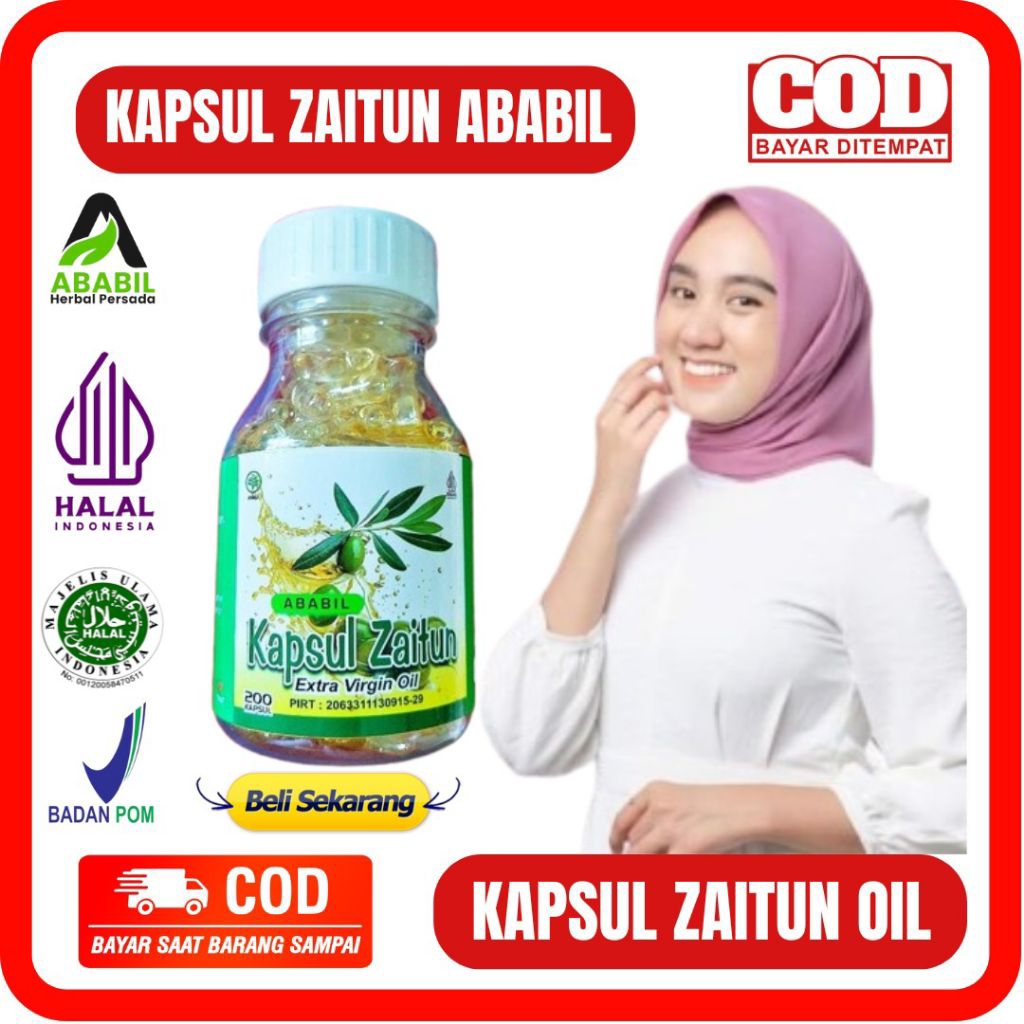 KAPSUL ZAITUN ABABIL ISI 200 - ZAITUN EKTRAK VIRGIN OIL 200 - KAPSUL MINYAK ZAITUN ISI 200 - Minyak 
