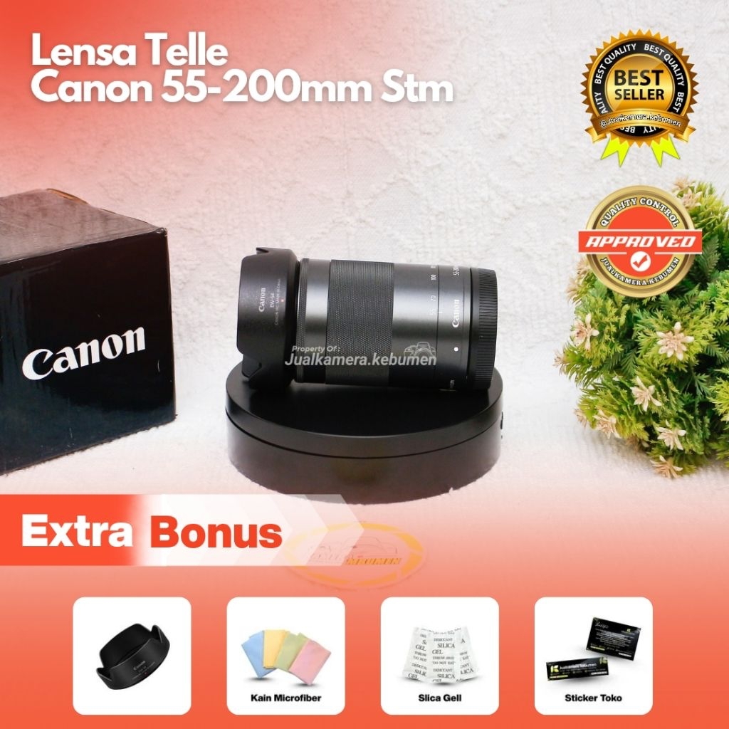 LENSA MIRRORLESS TELE CANON 55-200MM STM MULUS BANYAK BONUS