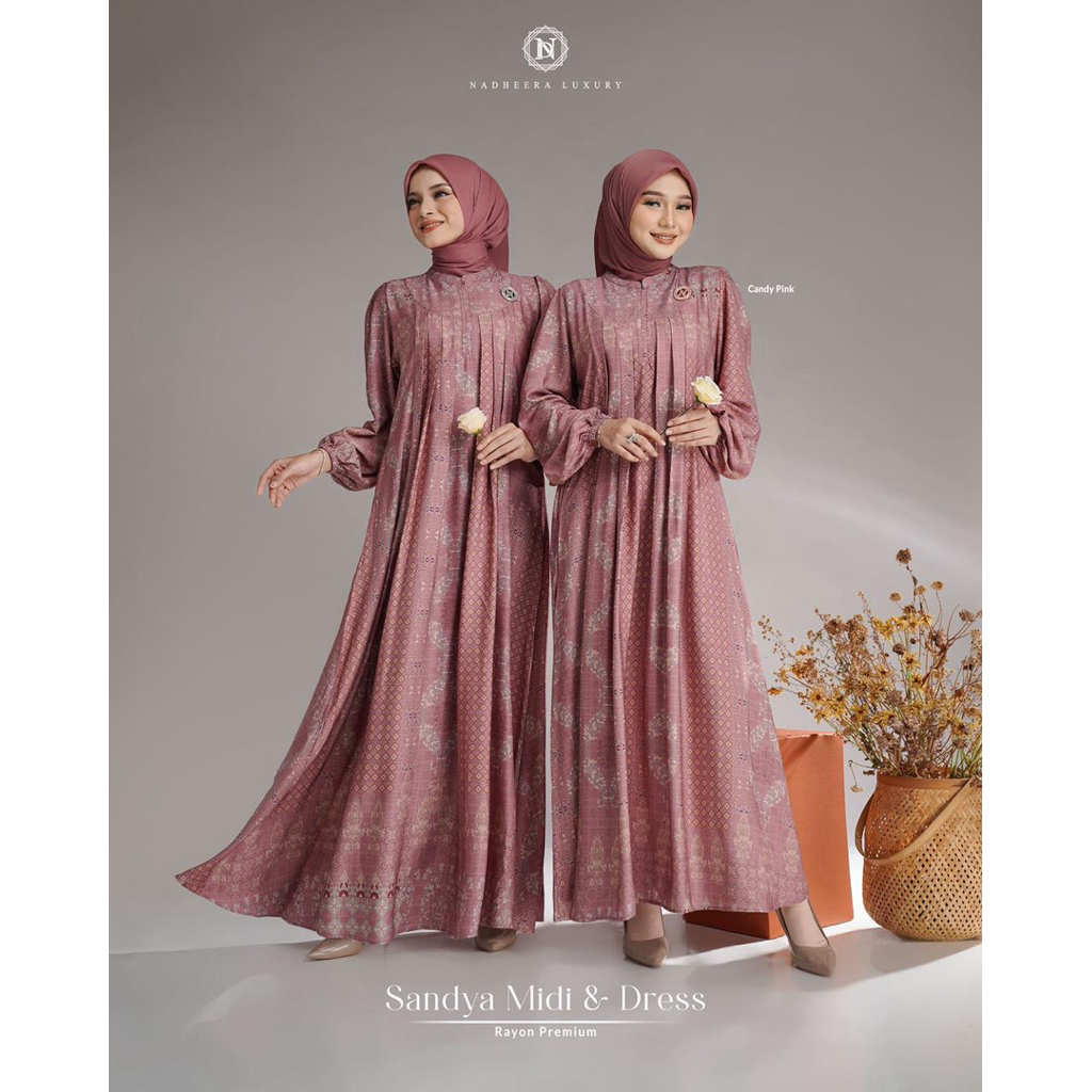 SANDYa DRESS NADHEERA LUXURY MIDI NADHEERA LUXURY lGAMIS NADHEERa LUXURY TERBARU BISa COD