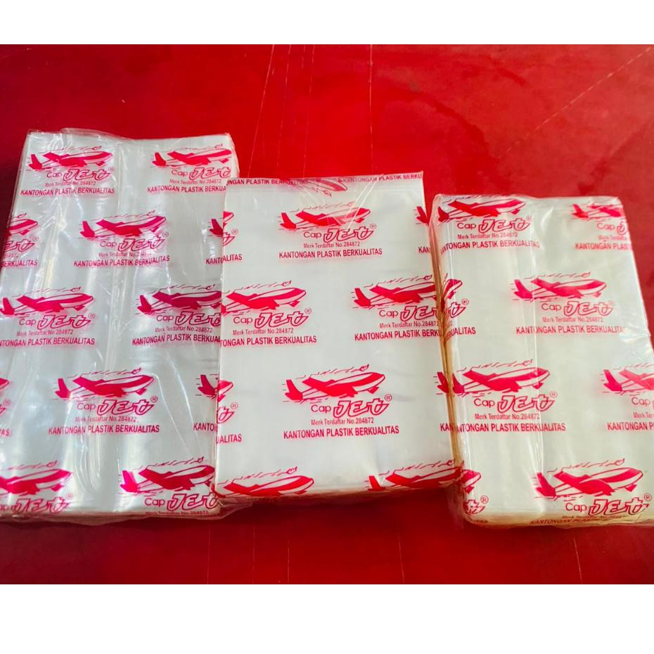 PP Plastik Cap JET Tebal 0,3 mm || Kantongan Plastik Bening Tebal Berbagai Ukuran