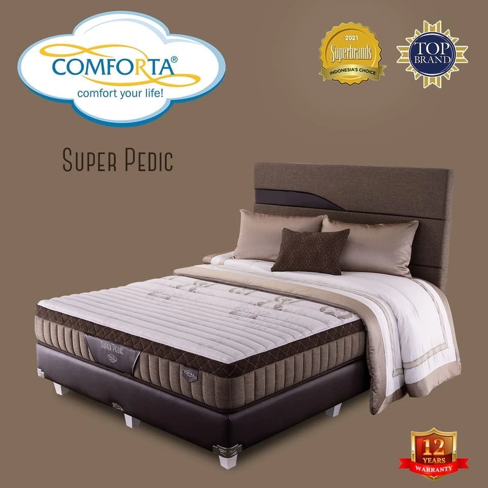 Comforta Super Pedic Kasur Spring bed tebal 28 cm Matrass Only Dan Full Set