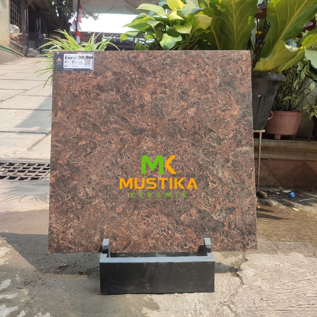 GRANITE LANTAI 60x60 EMRYS DARK BROWN / ARNA / GLOSSY