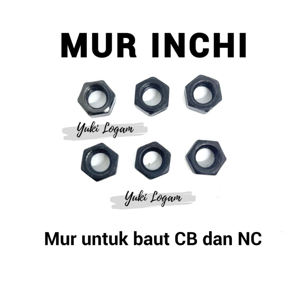 100 Pcs Mur hitam NC / UNC mur baut payung mur baut pagar