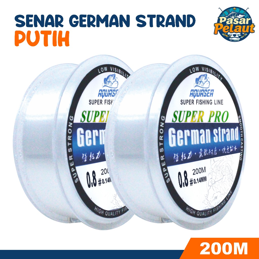 PASAR PELAUT Tali Pancing Putih Germany Fishing  200m Pancing Invisible Bahan Nilon Tahan Lama