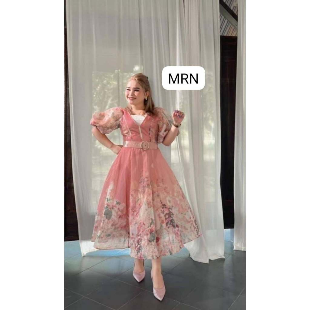 DRESS WANITA SIFON BANGKOK KANCING DEPAN