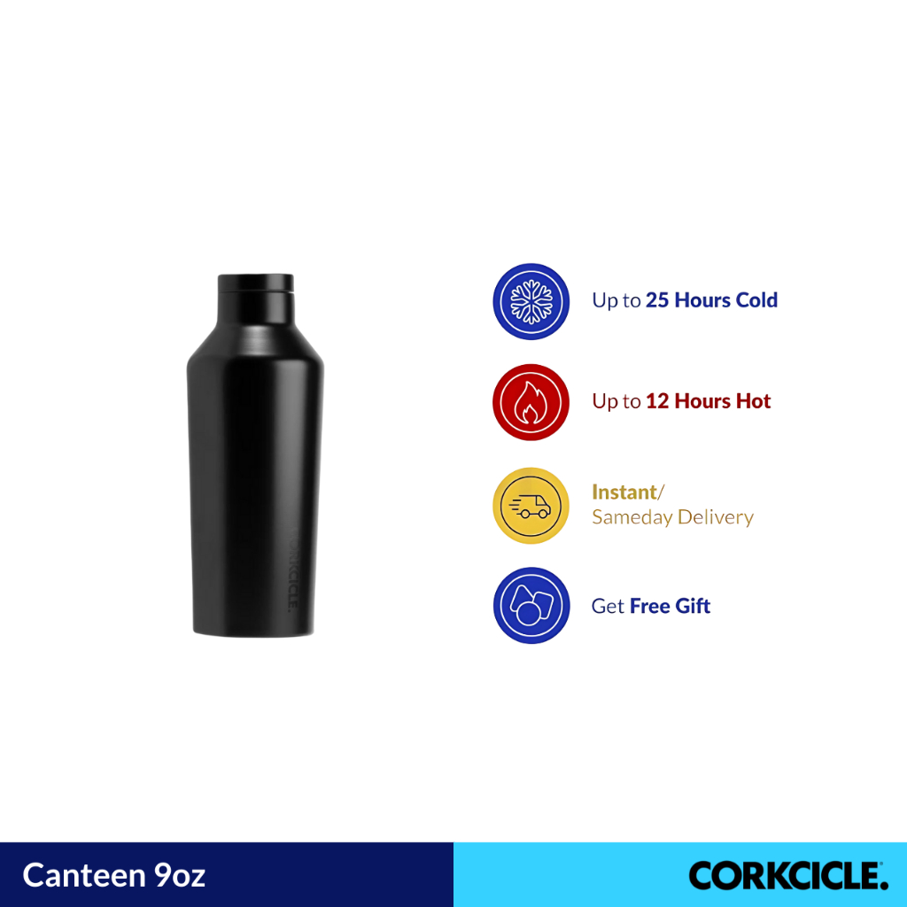 CORKCICLE Canteen 9oz - Blackout