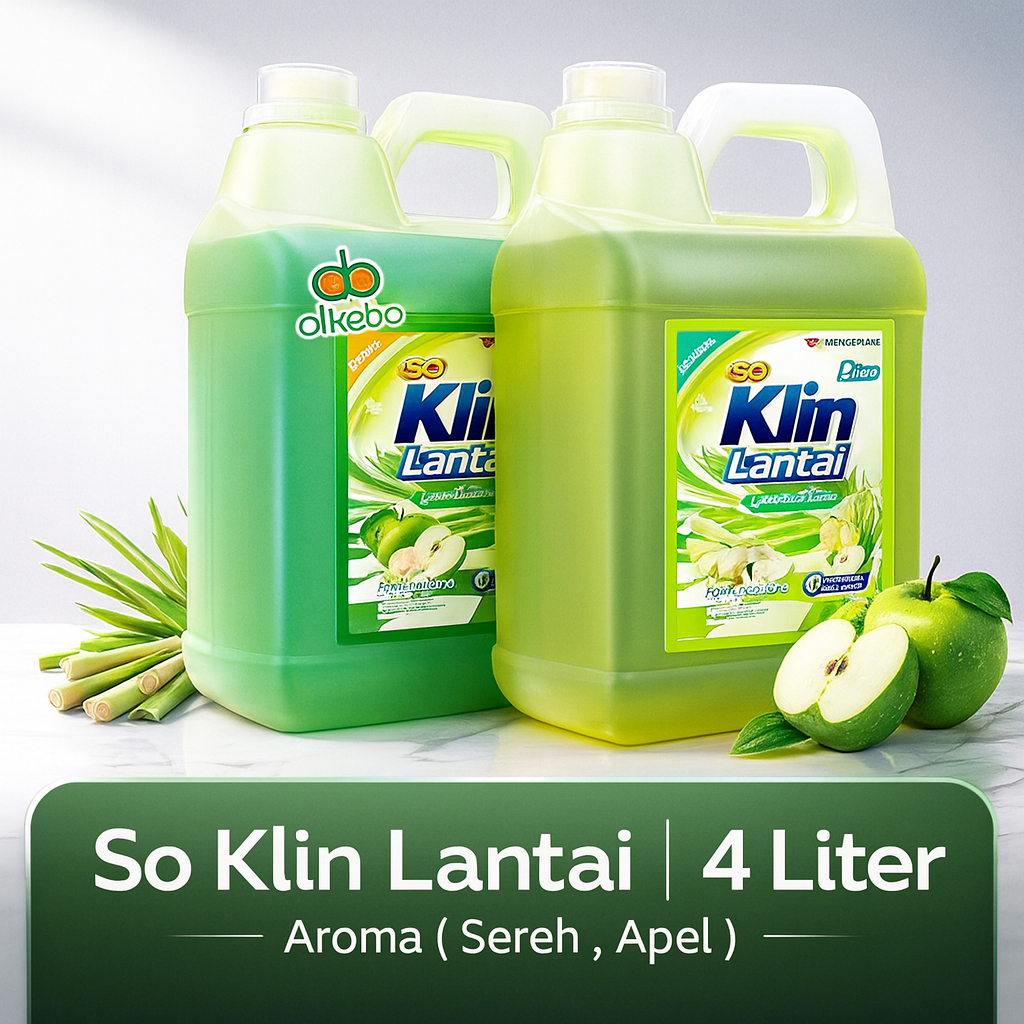 So Klin Lantai 4 Liter – Pembersih Lantai 4L Soklin Floor Cleaner Wangi Segar & Higienis