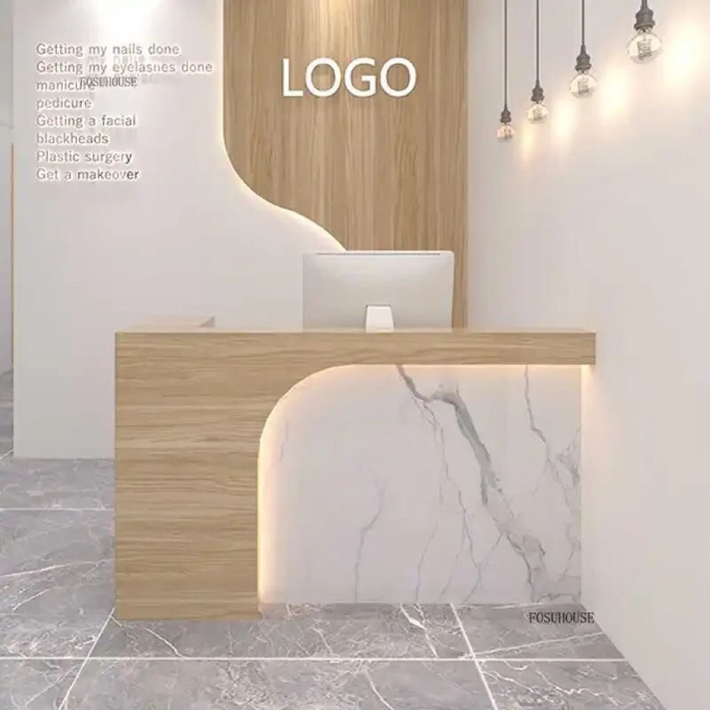 meja kasir, meja resepsionis minimalis