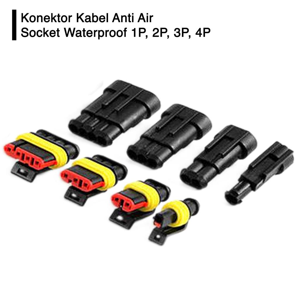 Soket Konektor Kabel Anti Air Socket Waterproof 1P 2P 3P 4P