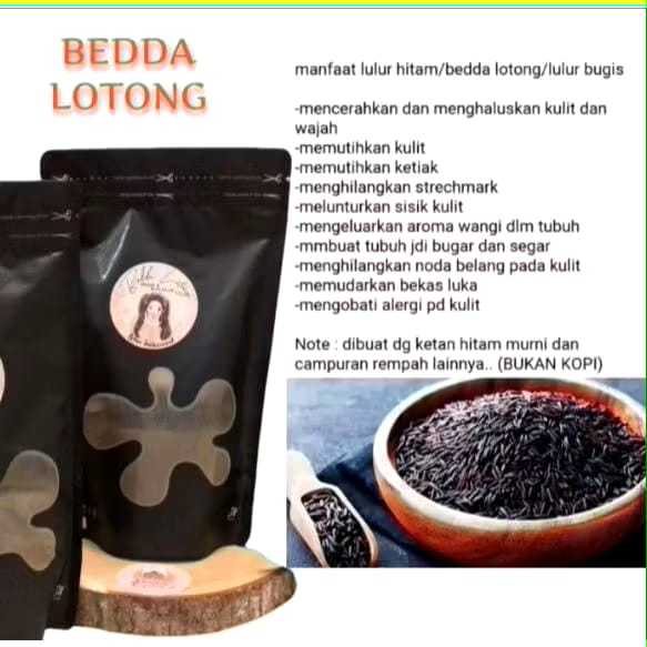 Lulur Bedak Lotong bubuk / Bedda Lotong asli khas Bugis lulur hitam