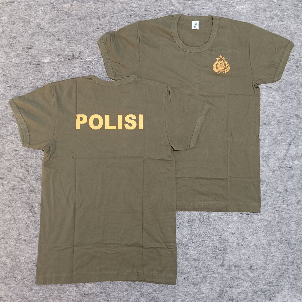 Kaos Katun Hijau Polisi Jatah 2019 / Kaos Hijau Jatah Polri / Kaos Hijau Polisi