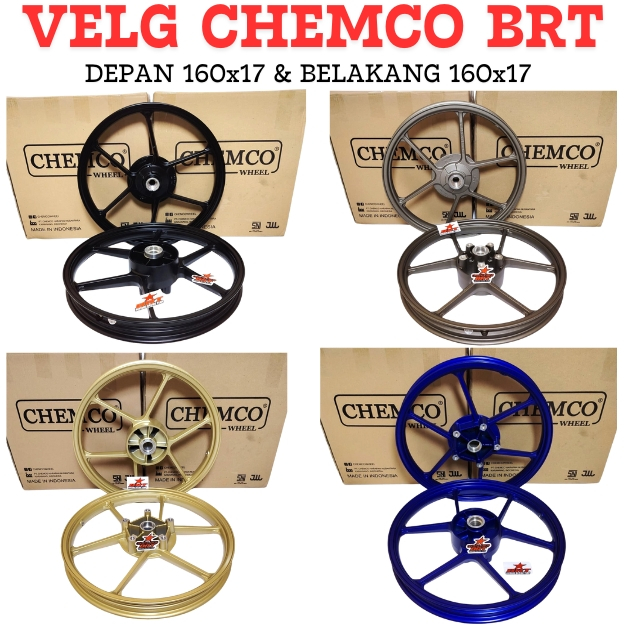 Velg BRT CHEMCO Racing 160 RING 17 PNP MX KING SONIC NEW CB CBR Supra GTR SATRIA FU GSX Velg Chemco 