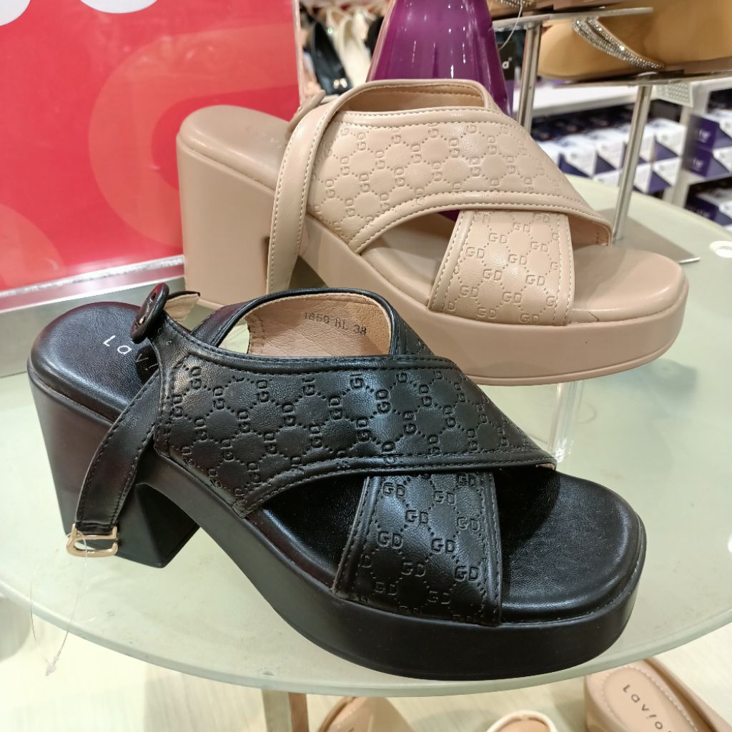 sepatu sandal wanita heels 7cm ringan LAVIOLA original
