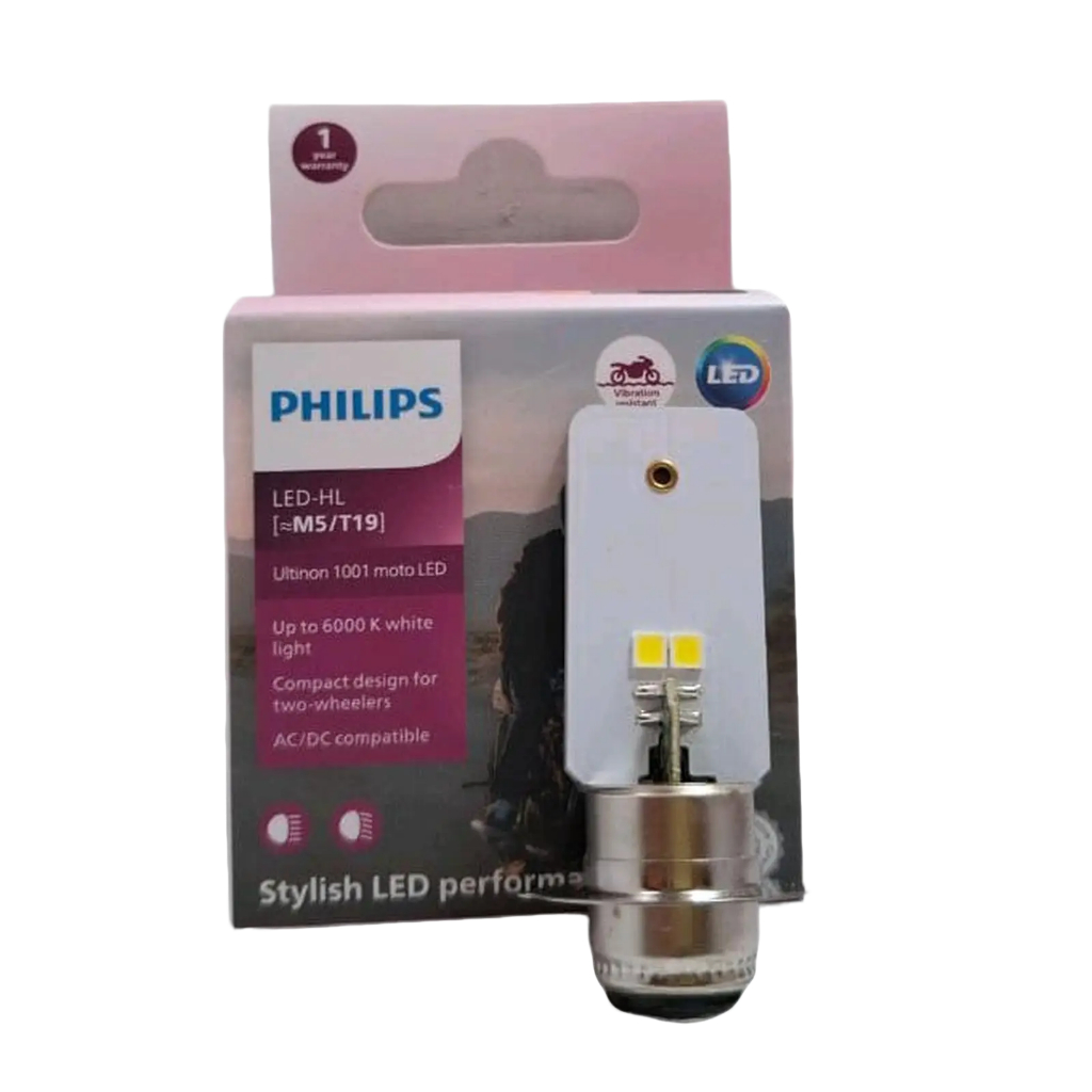 PHILIPS BOHLAM LAMPU DEPAN LED MOTOR BEBEK DAN MATIC MATIK 100% ORIGINAL AC DC GARANSI