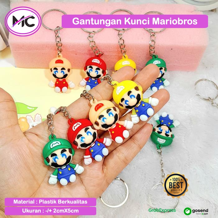 Gantungan Kunci Mario Bros Unik Imut Murah Gantungan Kunci karakter Unik Super Mario Silikon 3D Mura