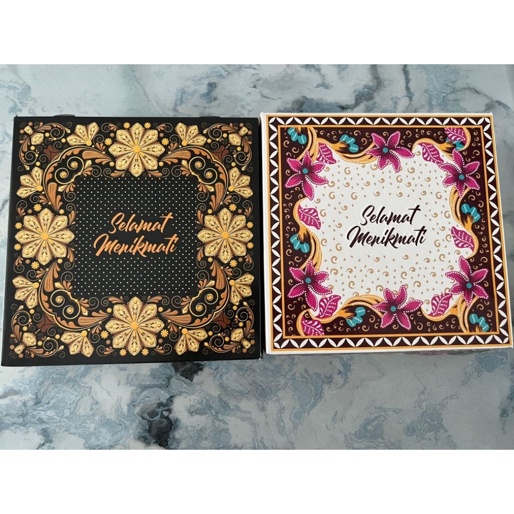 [10pcs] OKEY Snack box batik , Kotak makan batik premium 20x20x7