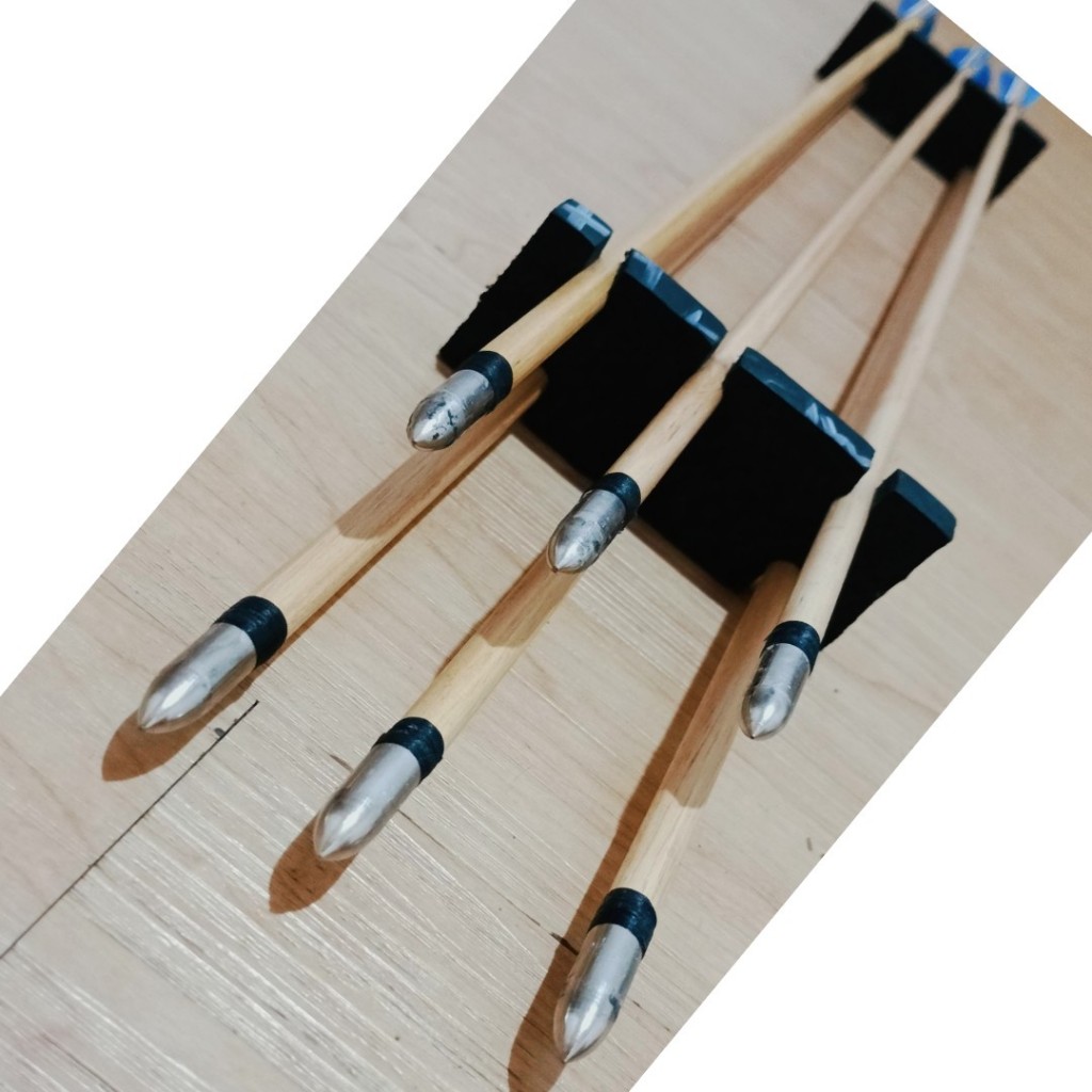 6pcs Arrow kayu Ramin Bulu Entok import size Anak