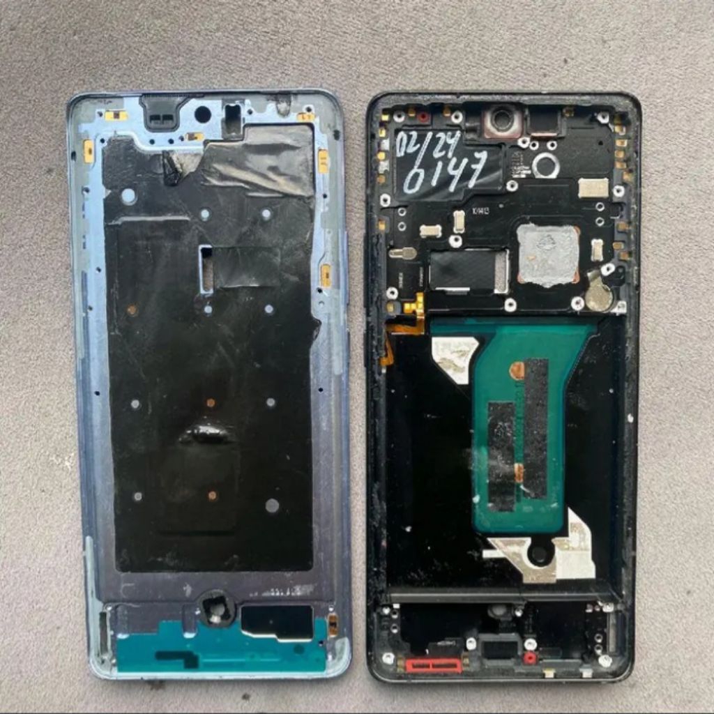 Frame LCD Vivo X70 Pro Ori Copotan + Tombol / Tatakan LCD Vivo X70 Pro Ori - Hitam