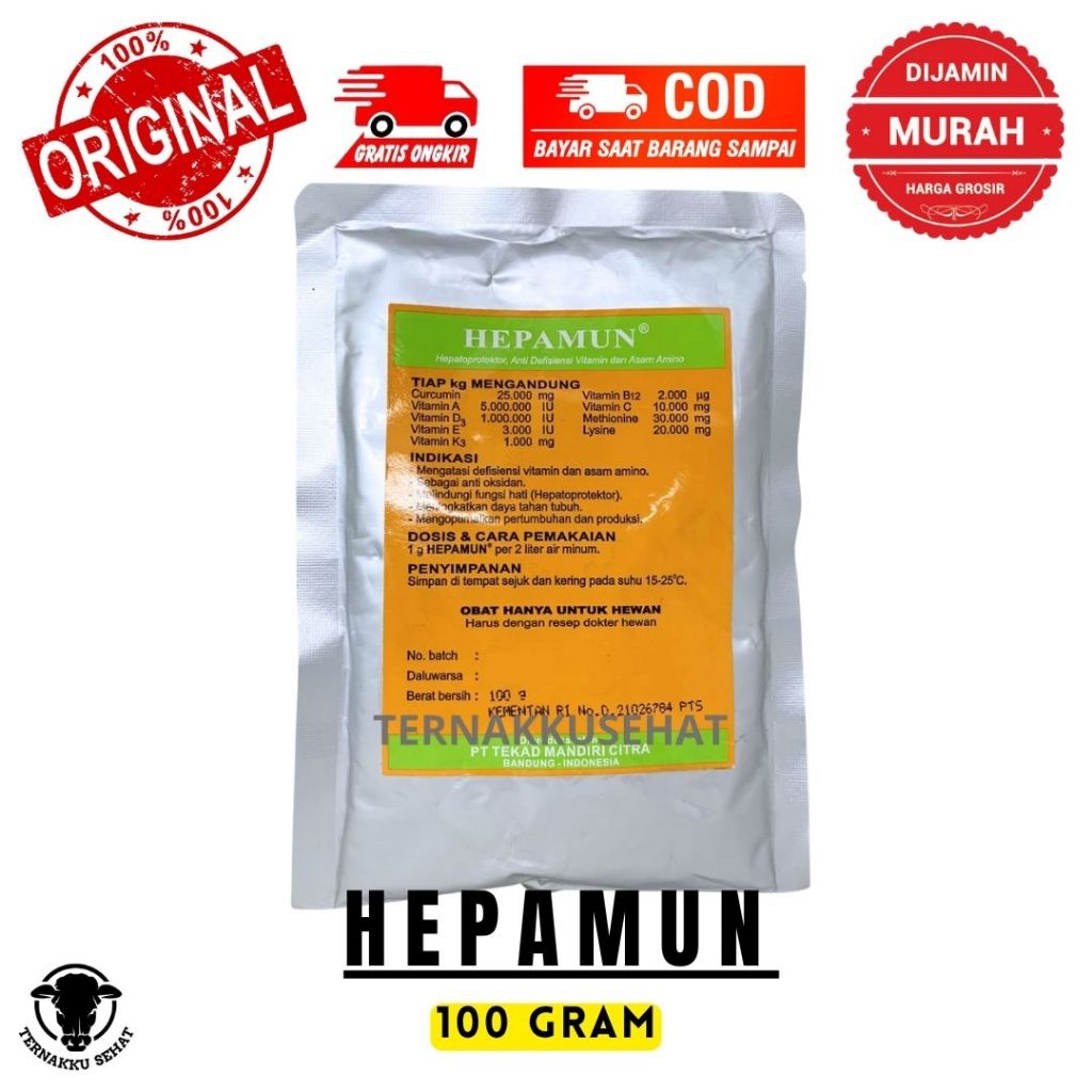 Hepamun 100 gram Hepatoprotektor Anti Defisiensi Vitamin dan Asam Amino Curcuma Unggas TMC