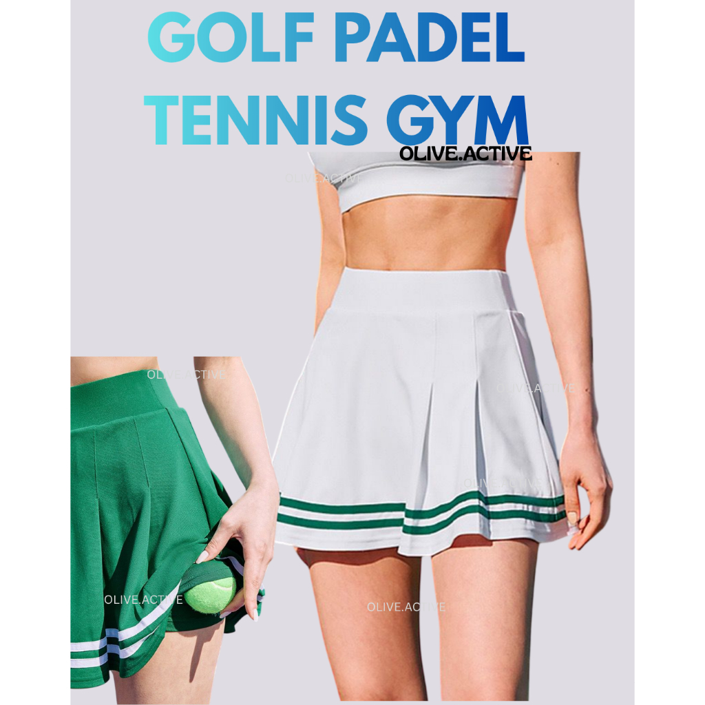 OLIVE.ACTIVE - ROK OLAHRAGA MODEL PLISKET TERBARU, MUST HAVE PREMIUM QUALITY COCOK UNTUK PADEL, TENN