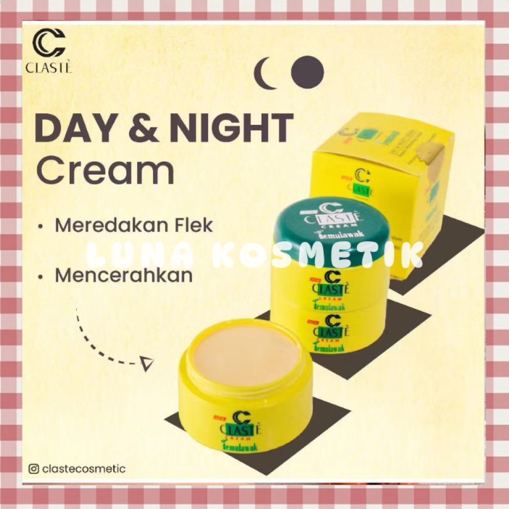 BPOM Cream Temulawak & Collagen Susun Claste 2in1 Siang Malam