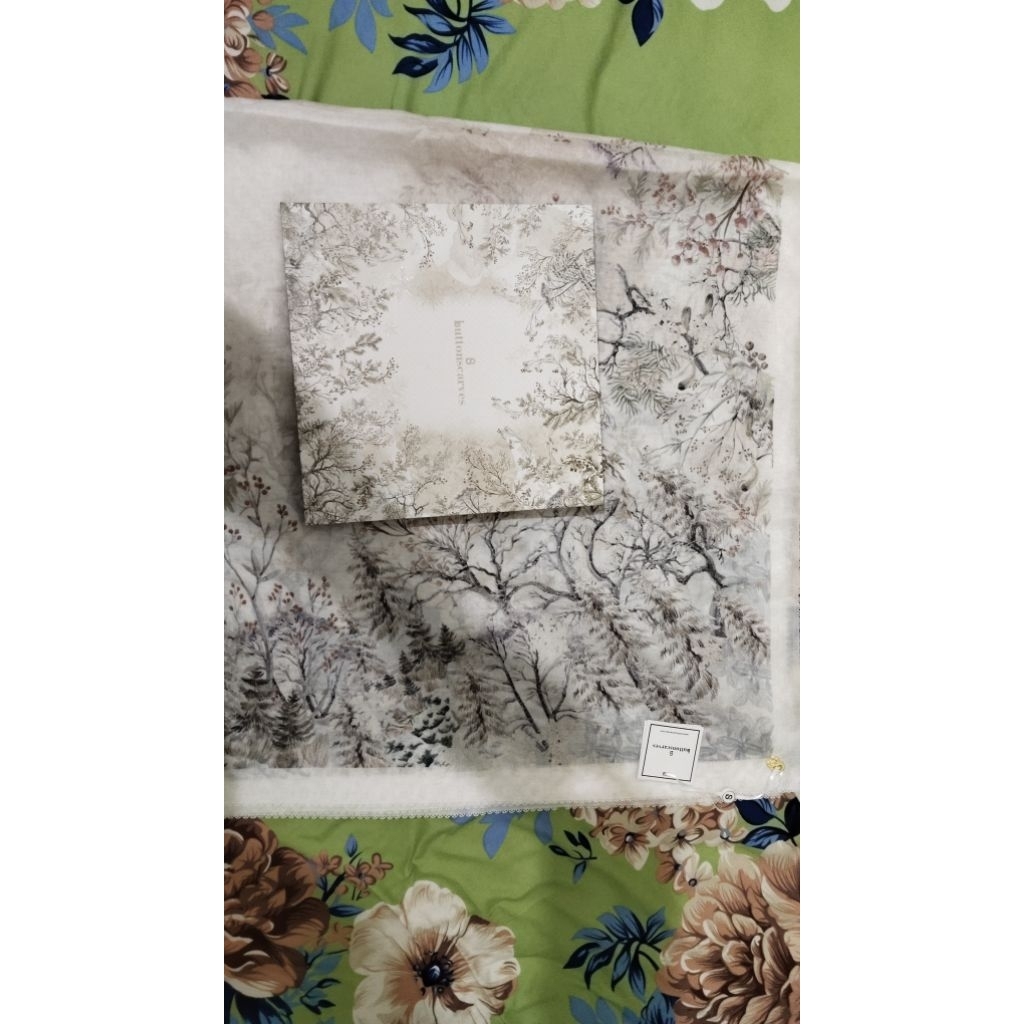 New Buttonscarves Holiday voile square - snow