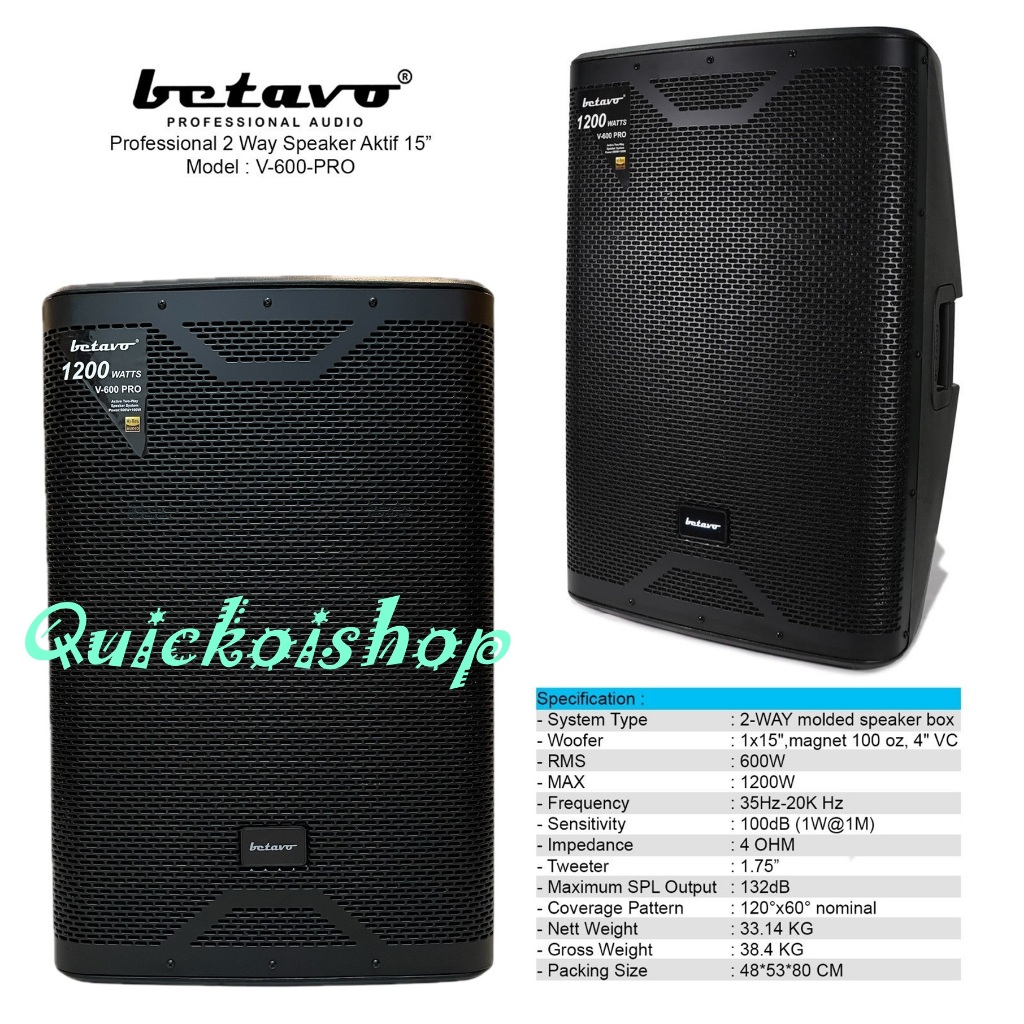Speaker Active Betavo V600PRO Aktif Speaker Betavo V-600 PRO Original