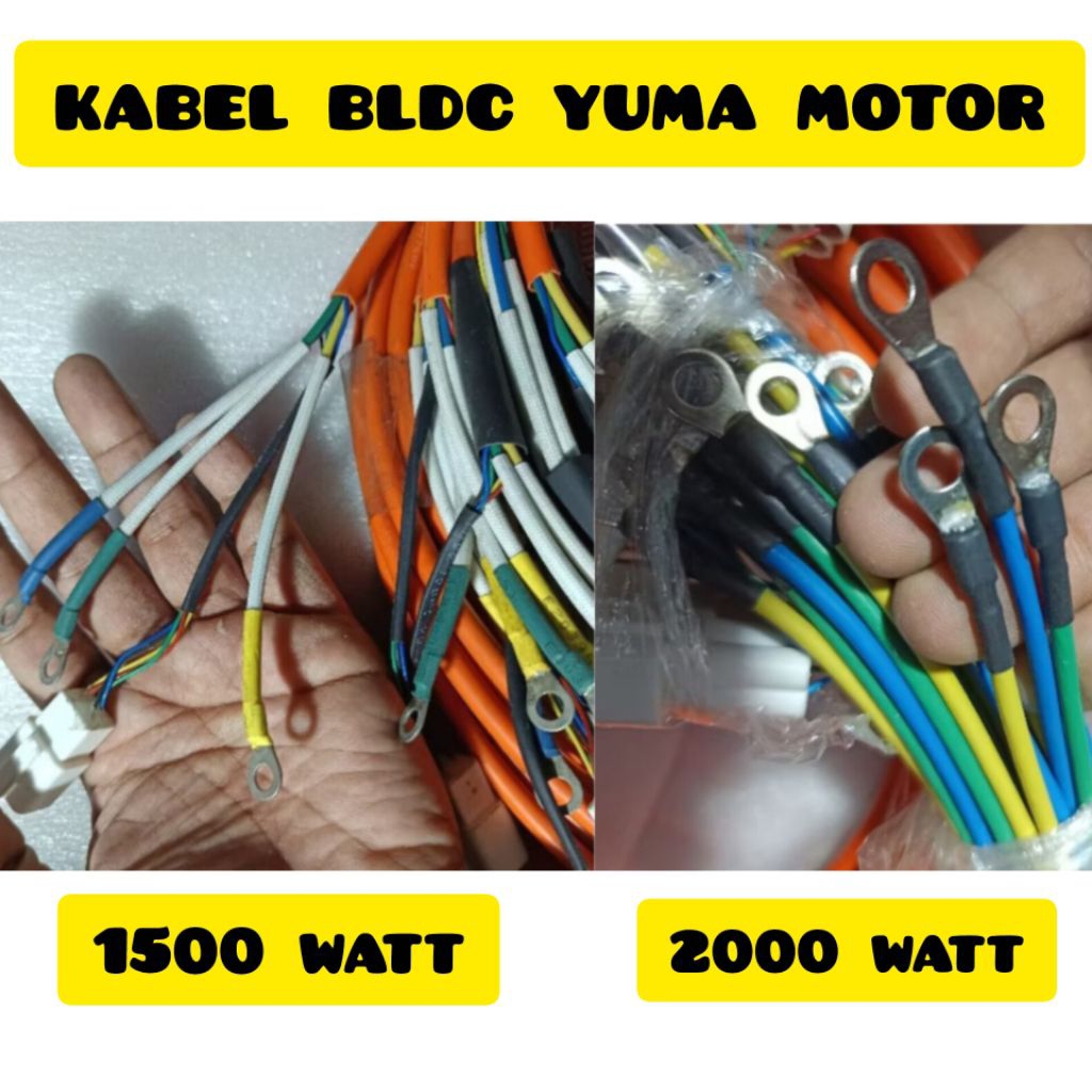 kabel bldc yuma motor 1500 watt dan 2000 watt panjang 1.15 m