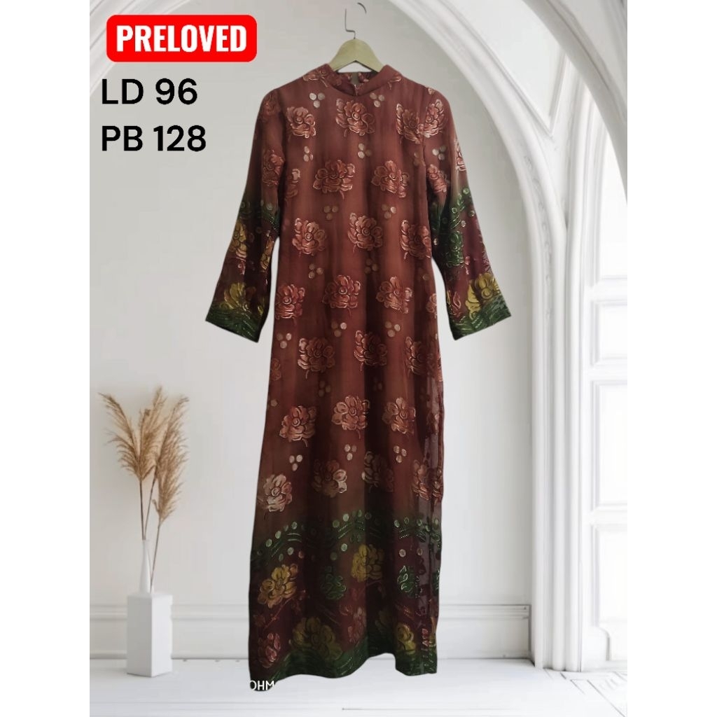 PL/preloved gamis mewah sifon ceruty  EMBOSS/ gamis pesta brasso LD 96