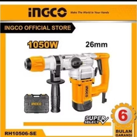 INGCO ROTARY HAMMER 1050W INDUSTRIAL GRADE RH10506 (bonus mata bor set)