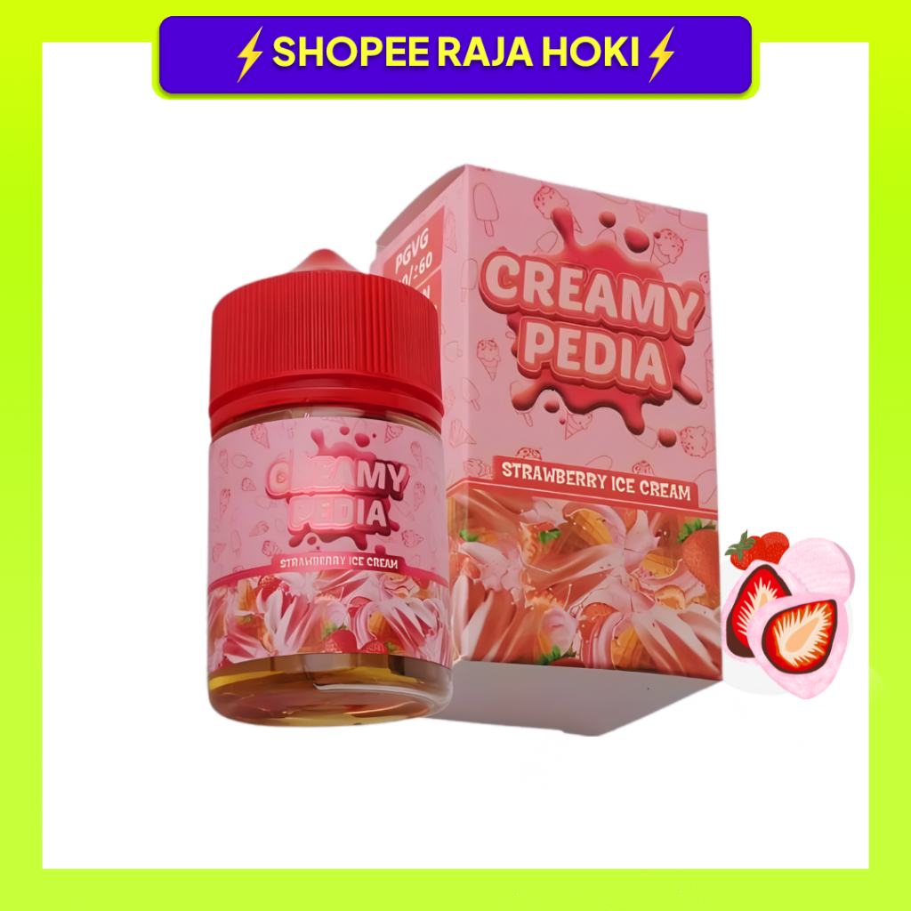 CREAMYPEDIA STRAWBERRY MOCHI 60ML FREEBASE 100% ORIGINAL BY MAJAPAHIT
