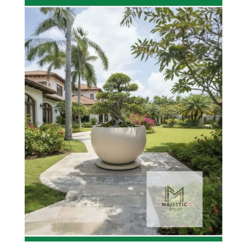 Pot Teraso Bulat Jumbo| Pot Taman Outdoor