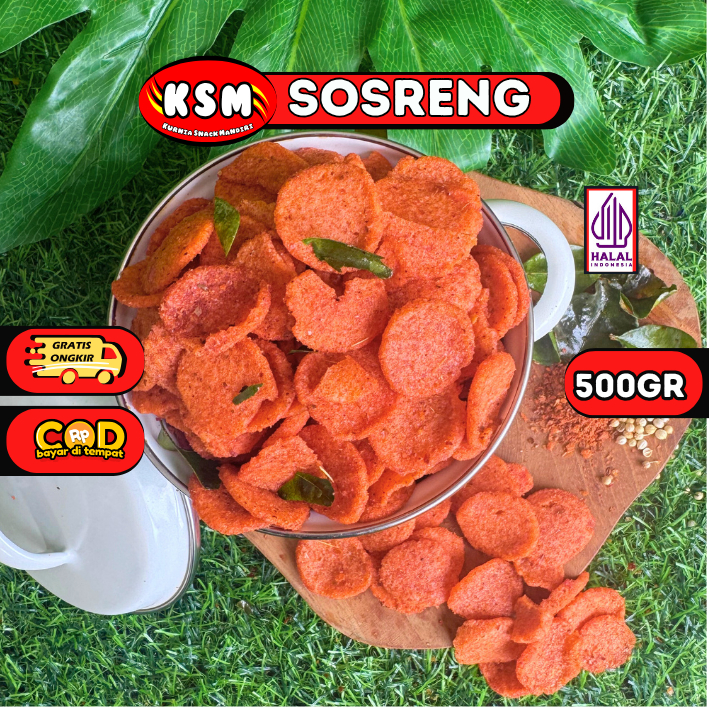-SOSRENG / SOSIS GORENG / SNACK SOSIS PEDAS 500GR / SNACK KILOAN