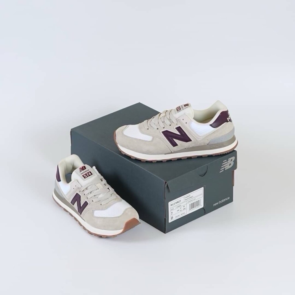 TATI new balance 574 moonbeam burgundy