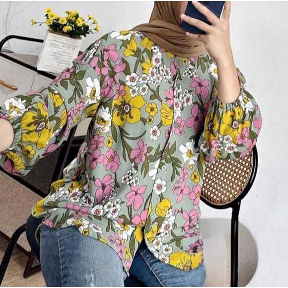 Atasan Wanita Bahan Rayon Premium/Blouse Wanita Terbaru/Kemeja Rayon Premium/Kemeja Rayon Oversze/Ke